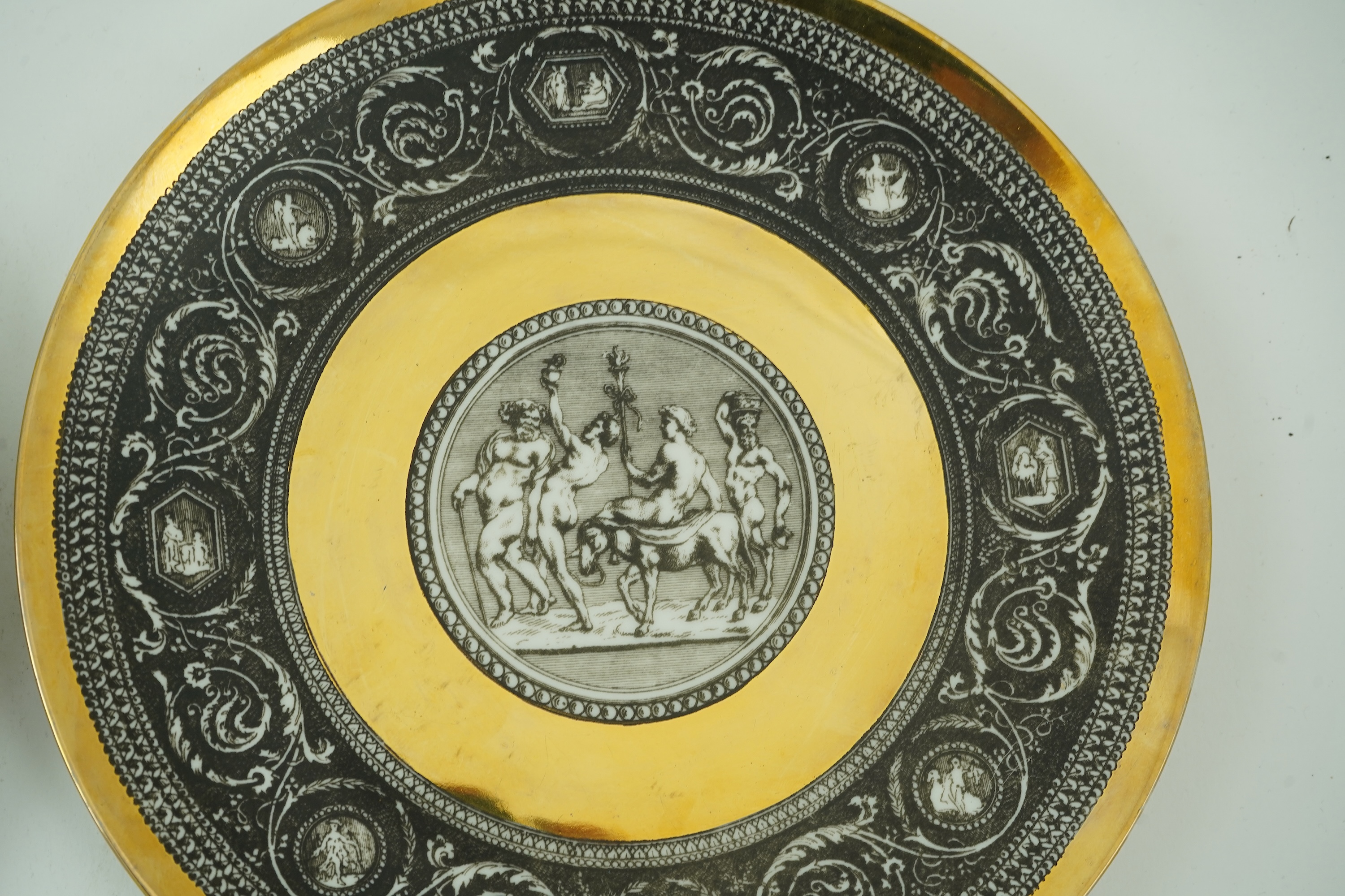 Piero Fornasetti (Italian, 1913-1988): Five various plates